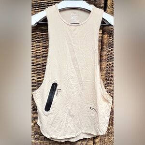 Kora Cream Men’s  Sleeveless‎ Muscle Top with Zipper- Size Medium